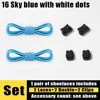16 Sky blue with white dots