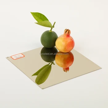 High Quality 304 Golden Mirror Finish Titanium Gold Color Coated Stainless Steel Sheet