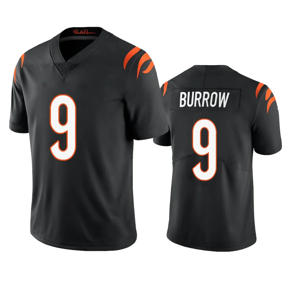 Wholesale Cincinnati 9 Joe Burrow Football Jersey 2 Evan McPherson JaMarr  Chase Tee Higgins 28 Joe Mixon football jerseys stitched From m.