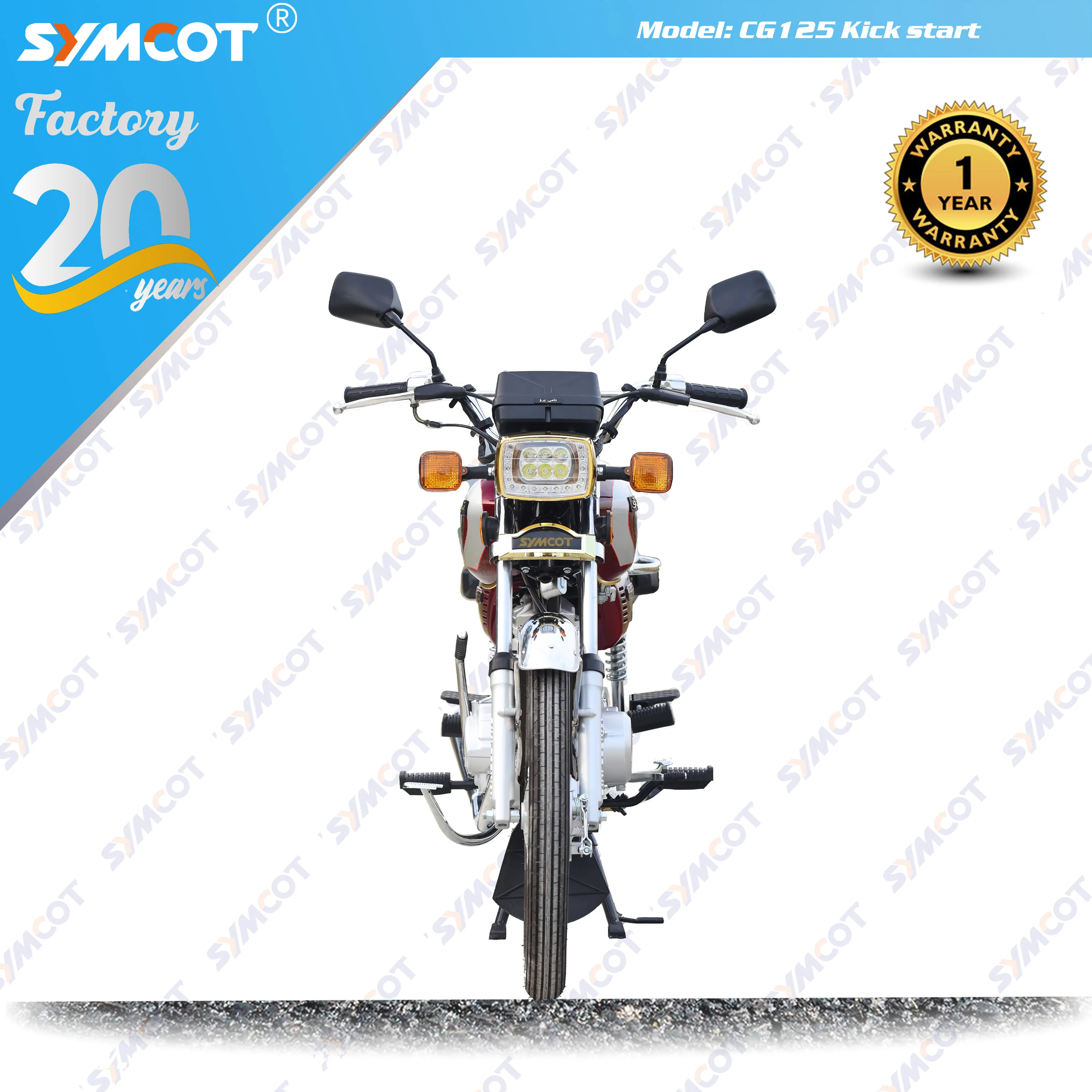 Kick Start CG125 Model 50CC/125CC/100CC/120CC Street Motorcycle with 72 Spoke Wheel for Iraq Market