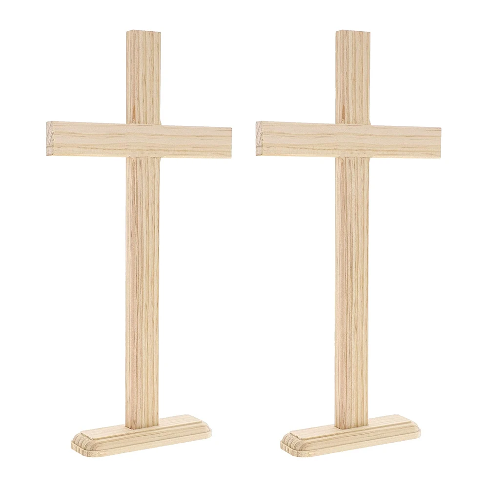 20 Croci In Legno Naturale Fai Da Te Con Spago - Decorazioni Grezze Per Pasqua, Natale, Matrimoni E Progetti Religiosi (10x6.6 Cm)