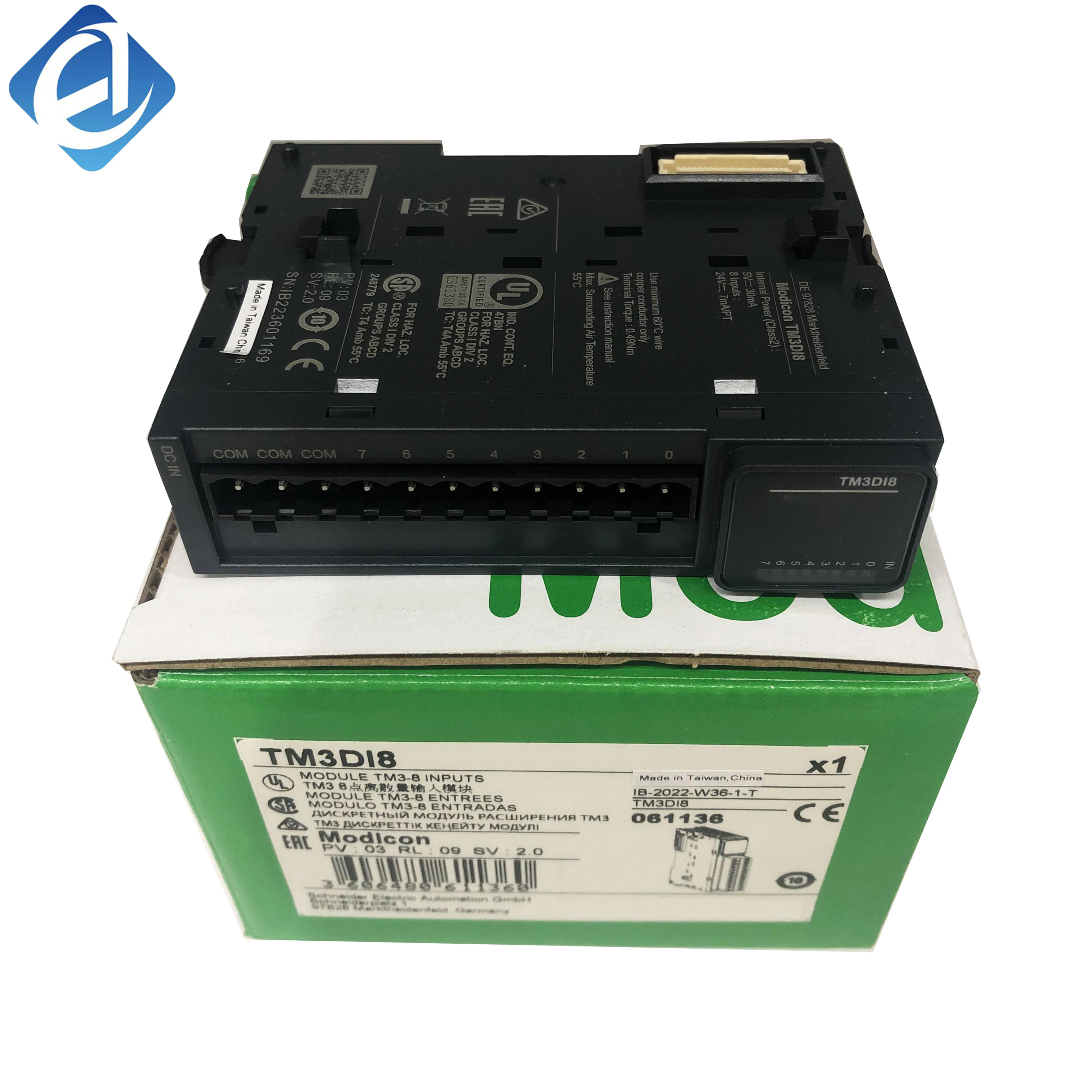New Original TM3DI8 Modicon TM3 digital input module. 8-channel switching signal input, strong anti-interference ability, stable signal collection, easy PLC expansion and wiring, suitable for industrial field
