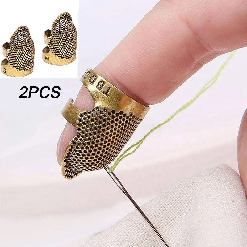 In Stock Antique Finger Protector Metal Brass Sewing Thimble Tools Adjustable  Metal Thimble Sewing