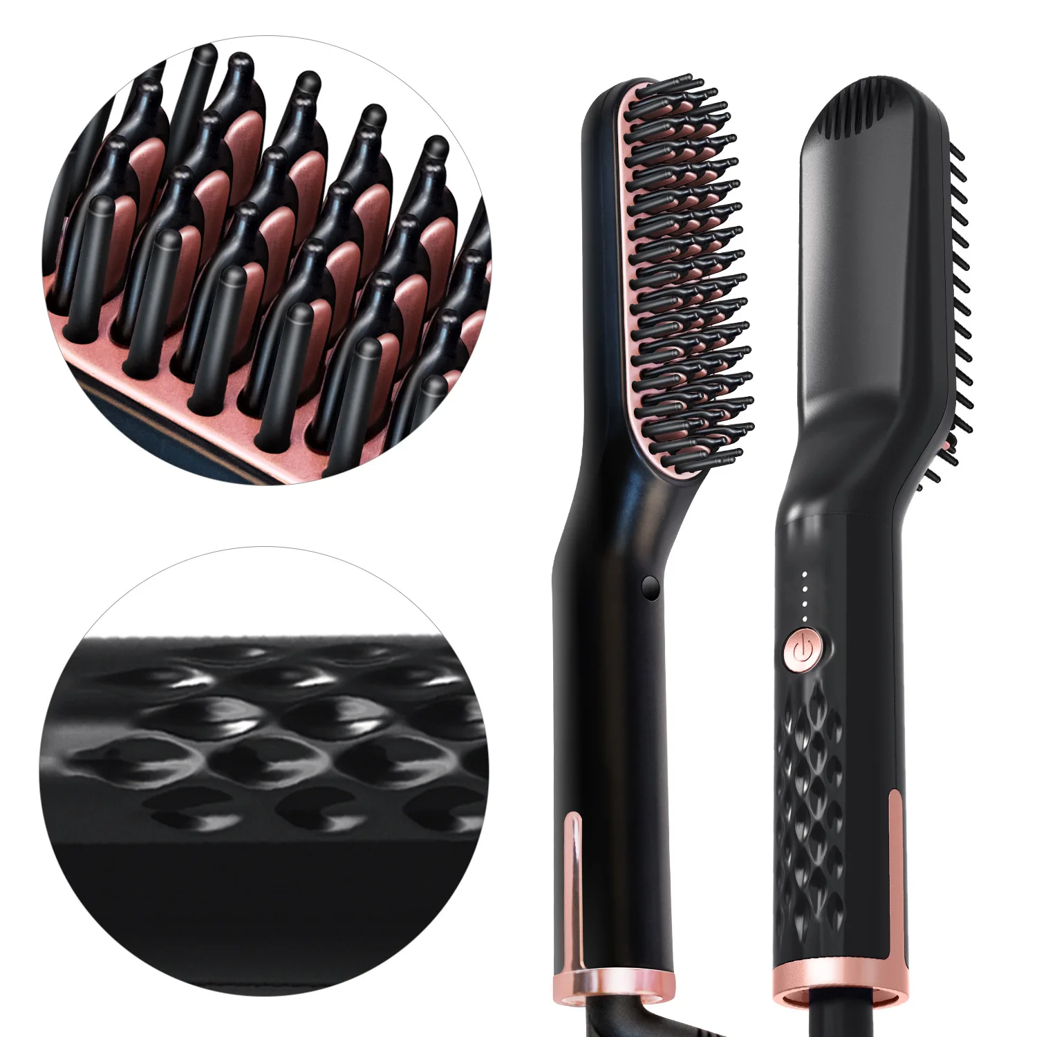 2020 custom straight hair heat 2 in 1 straightening comb ionic mini hair straightener brush set for 