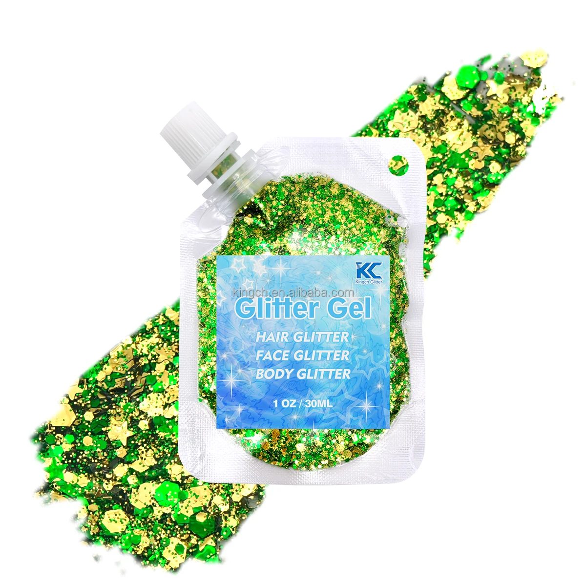product us warehouses christmas hair glitter gel for childrens and womens body sequins with snowflakes and stars random free eye gem-6