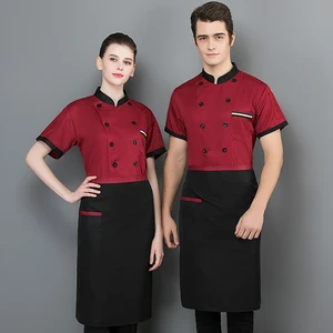 Fashion Colourful Chef Uniform With logo Customized Service Modern Formal Restaurant Uniforms Black Chef Uniform