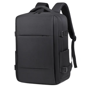 Fashionable Waterproof Business Mochila USB Charging Port Expandable Travel Zipper Laptop Backpack