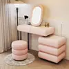 Cassettiera a tre cassetti in legno massello rivestita in tessuto - design rosa - 100 cm - tavolo