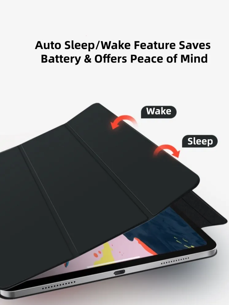 product laudtec magnetic triple layer rugged shell pu leather anti slip shockproof  case for samsung galaxy tab a11  black-8