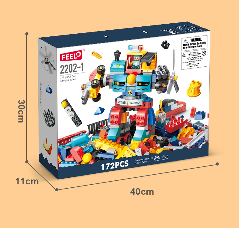 FEELO2024 Robot Building Blocks Super Machine Robot Building Blocks Bricks DIY Children's Heros Gifts Educational Toys for Kids