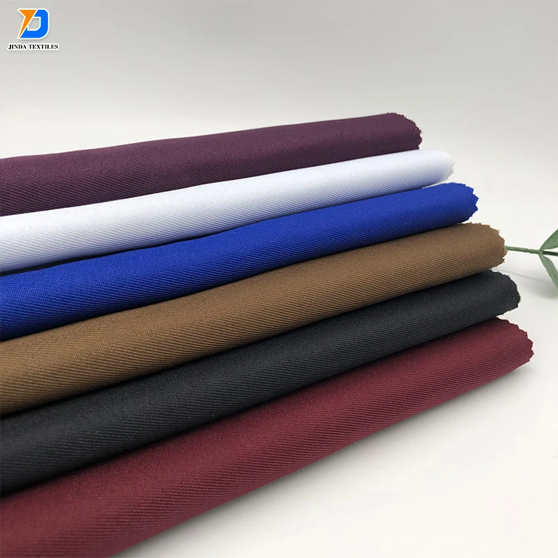 Ткань Jinda хорошего качества TC 80/20 полиэстер Текстиль Тканое платье костюм хаки цвет габардин и холщовые