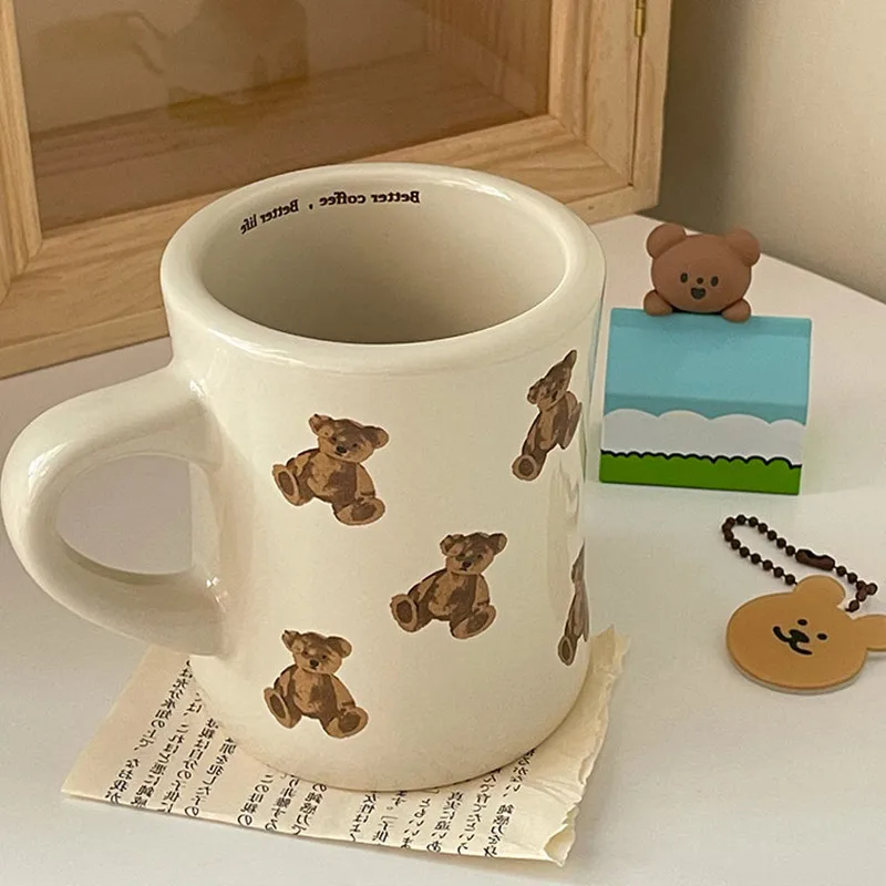 Ceramic Coffee Mug Unique Classic Design Kitchen Milk Tea Breakfast Drinking Cup Hot Cold Thermal Couples Home Use Great Food