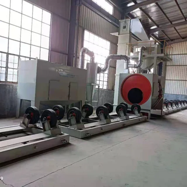 Pipe inner and outer wall shot blasting rust removal equipment