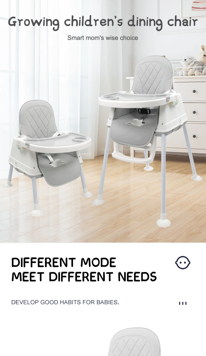 Baby High Feeding Chair Portable Kids Table Foldable Dining Chair