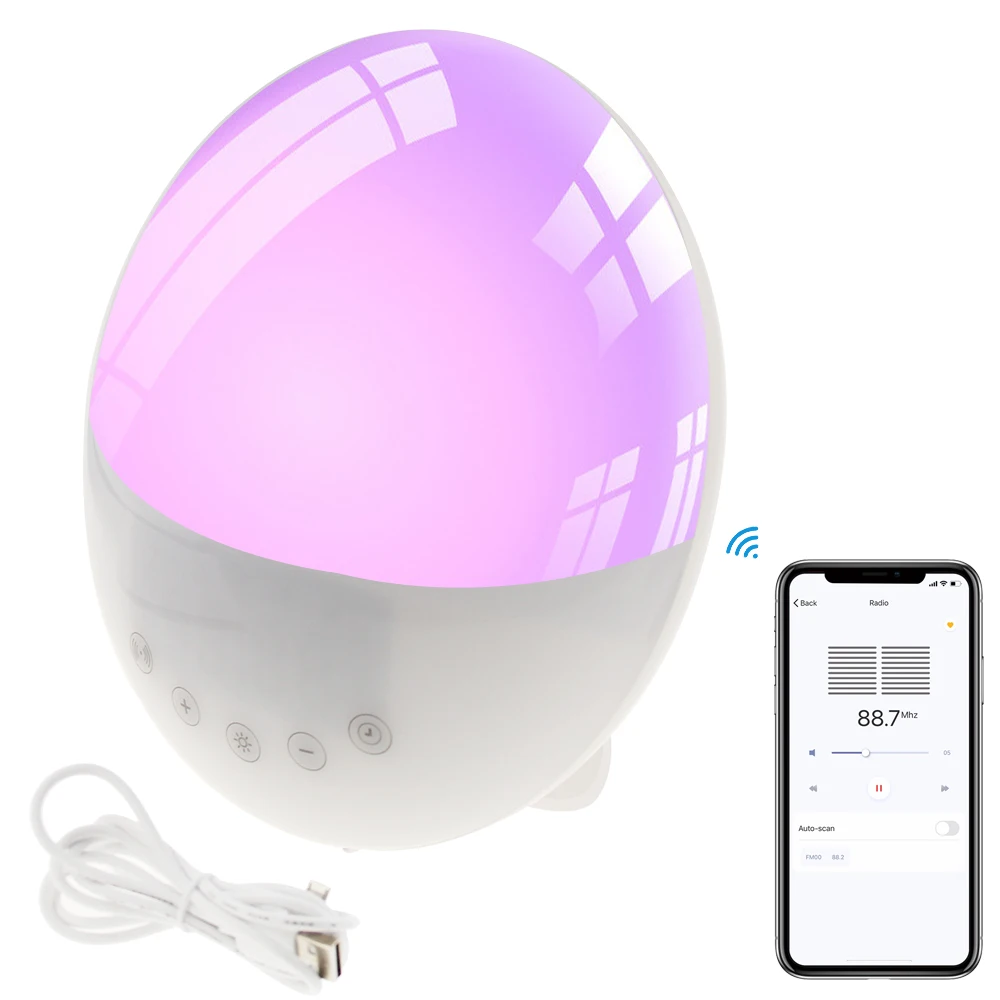 Sunrise Sunset Simulation Alexa and Google Home Tuya Smart Life App Smart Wifi Wake up Alarm Clock Light Smart Snooze Light