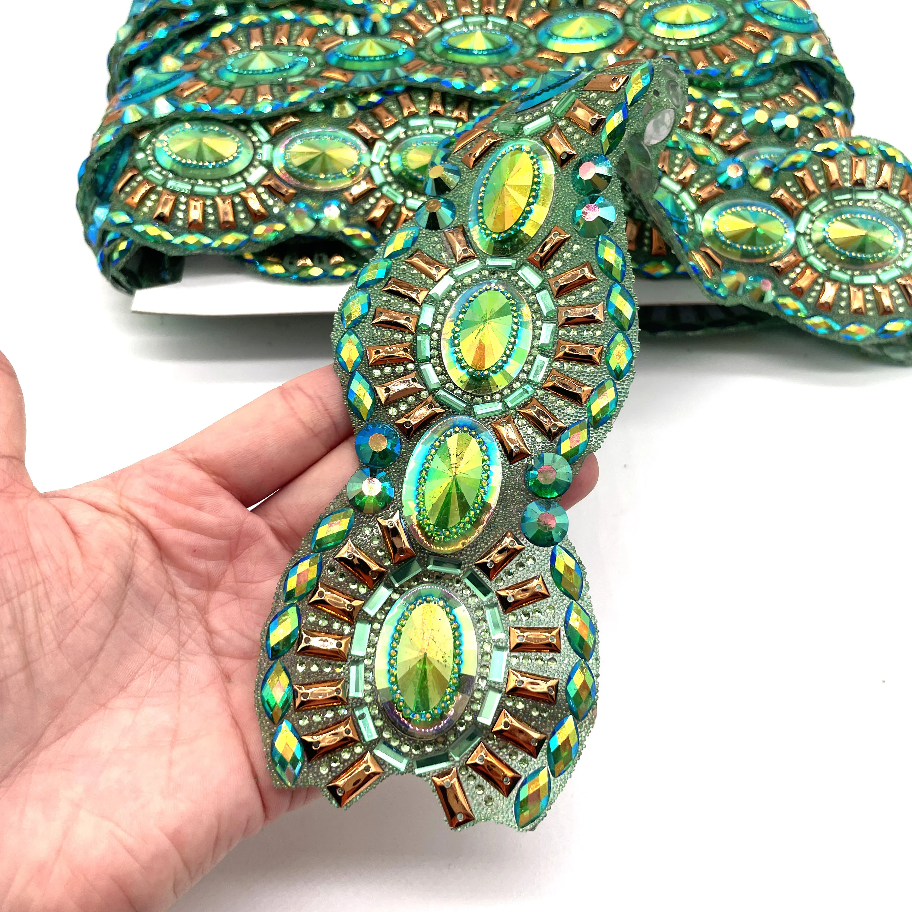 Hot Fix Carnival Costume Accessories Crystal Green Ab Rhinestone