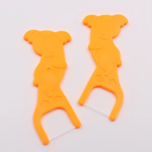 Daily Care Home Use Kid's Oral Hygiene Clean Dental Floss Stick Fun Animal Anti-slip Handle Dental Flosser Storage Box
