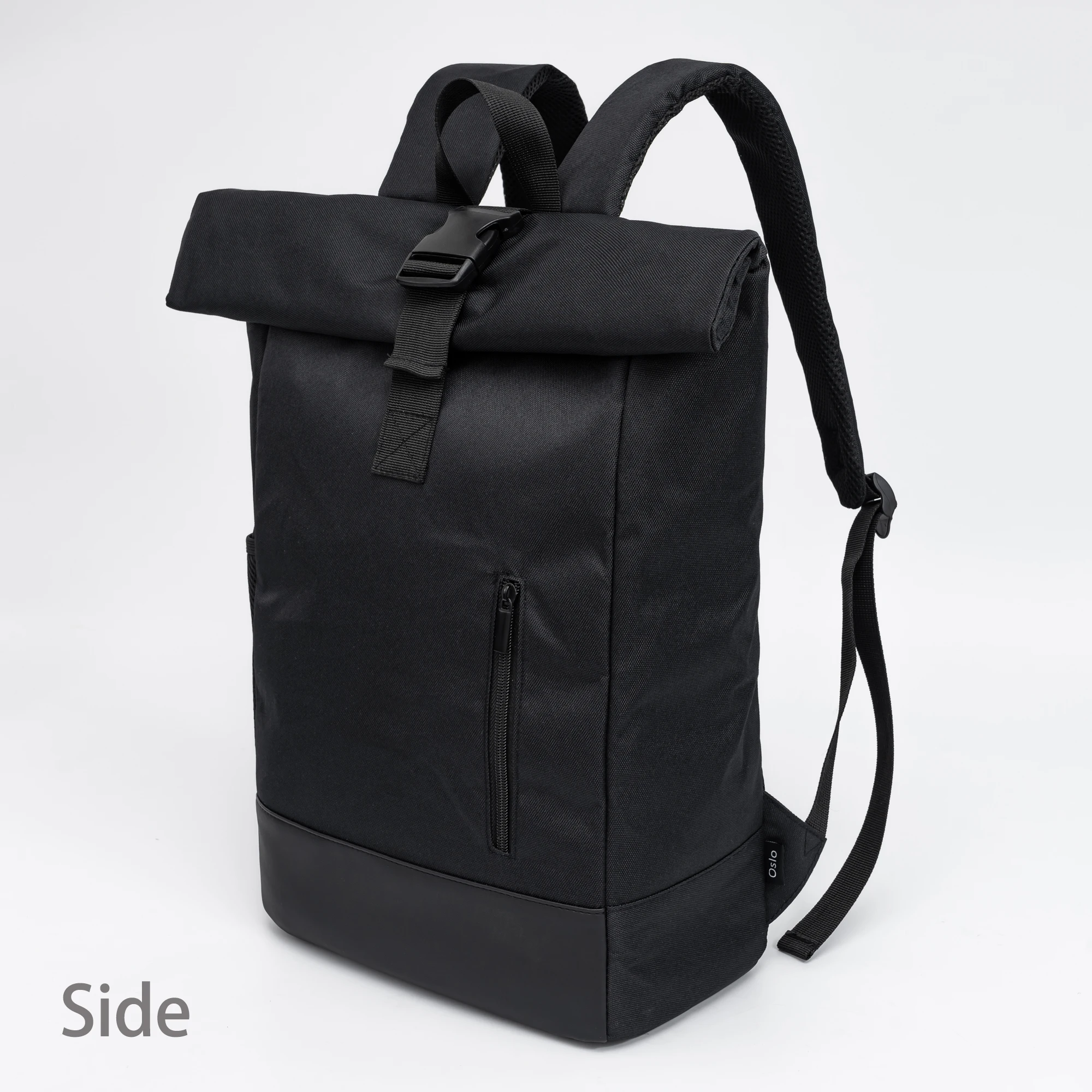 Factory Made Black Recycled Rpet Roll Top Backpack Fashion Roll Up ...