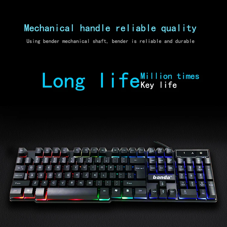 4 in 1 Gaming Set Gaming Keyboard Mouse Combos Wired RGB Keyboard 6D Ergonomic Mouse Leather Headphones Keyboard Kit