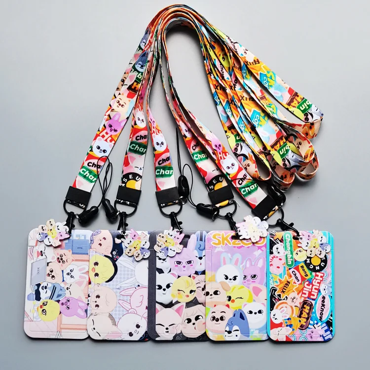 All'ingrosso Design Carino Porta Carte Di Plastica Porta Studenti Carta Di Identità Appeso ABS Titolare Della Carta Con Cordino - Foto 5