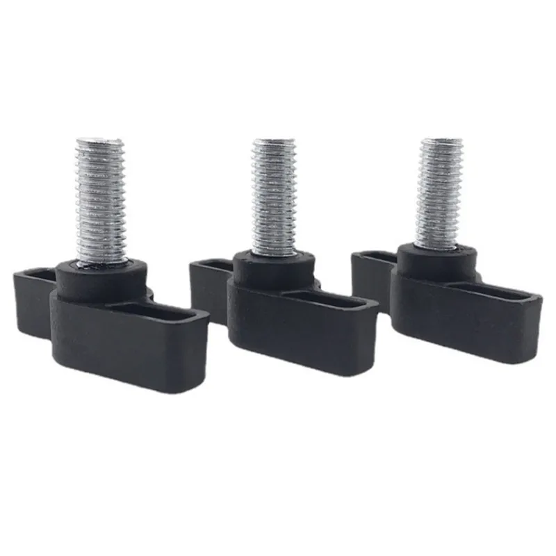 4Pcs T-Shaped Wing Knobs, M6 X 40mm Thumb Screws, Standard Male Thread Plastic Handles Hand Tightening Knobs Thumb Screws Black 90642824 - View #3