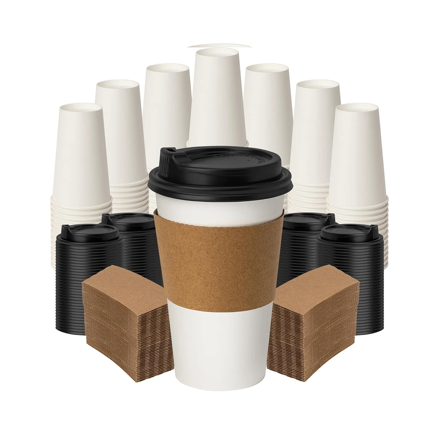 Customizable Beverage Cup Sleeve Disposable Kraft Cardboard Commercial Drink Holder With Logo Print
