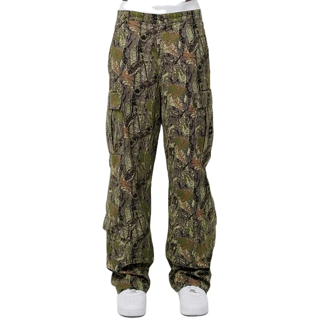 men trouser pants custom all over printing straight leg tree camo oversize mens cargo pants