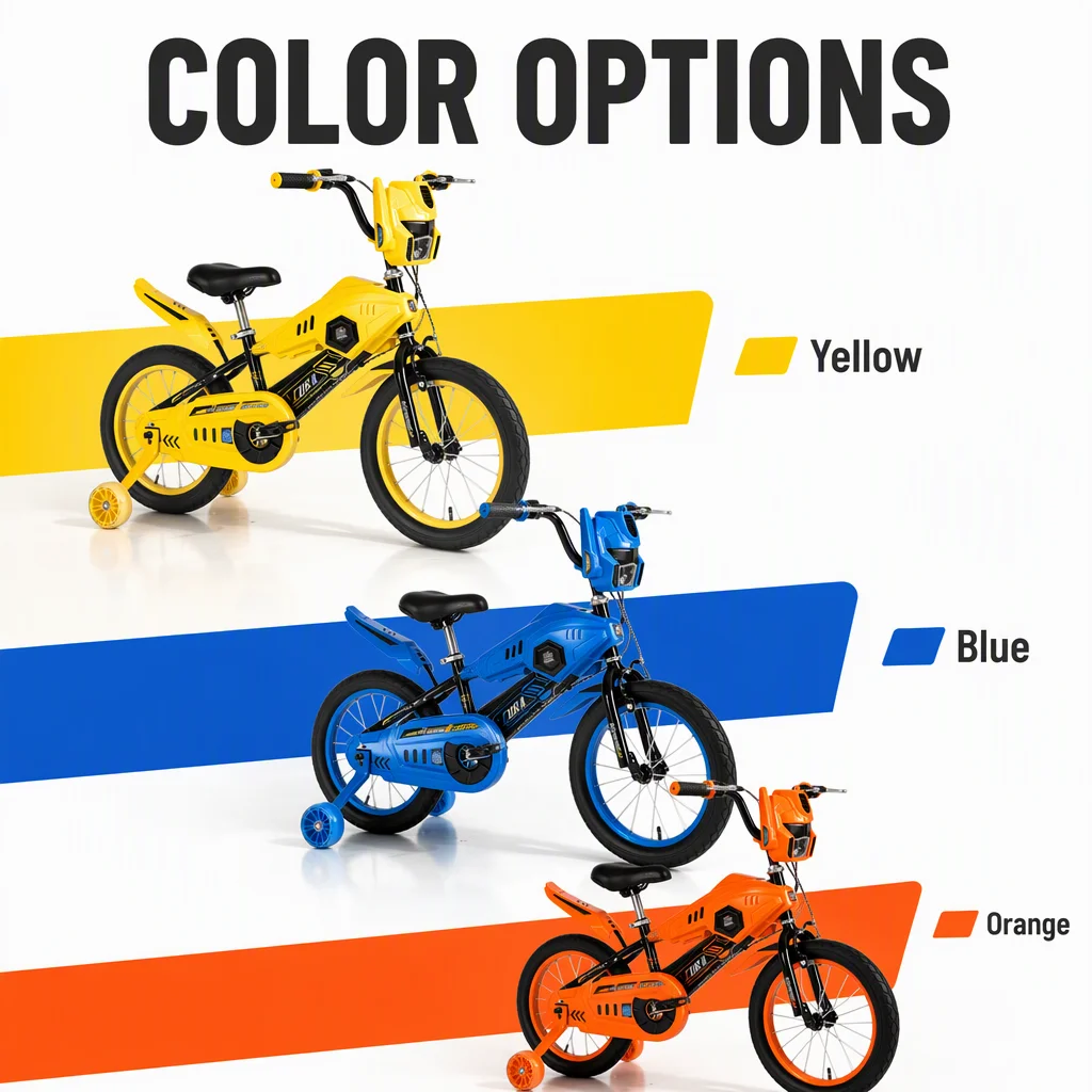 New Model 16inch Steel Frame BMX Children's Bike with Ordinary Pedals and Training Wheels for 5-8 Years