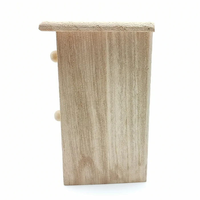 Mini Unfinished Wooden Toy Box with Two Drawers Small Gift Box