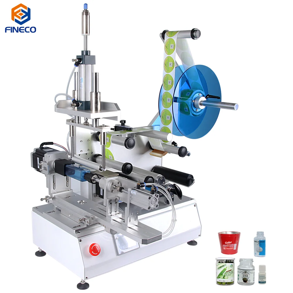 Desktop FK616 Semi Auto  Manual Wrap Around Flat square Bottle  Addesive Label Applicator Machine square Bottle with Low Price