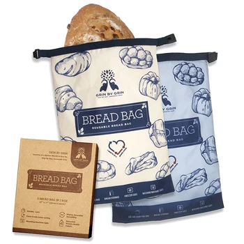 Wholesale Fresh Keeping Extra Large Bread Bags Reusable Food Safe Bread Dough Bag Freezer Bread Storage Bag