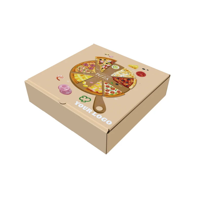 Wholesale Soy Ink Custom Collapsible Corrugated Pizza Box Corrugated Paper Pizza Packaging Box Eco Rectangular Pizza Box