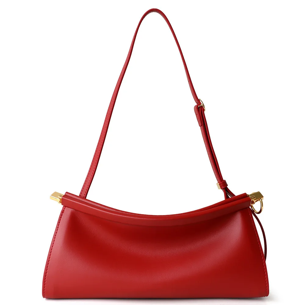 Niche Cowhide Clip Bag High-End Design-Forward Urban Simplicity Winter 2025 Stylish Versatile Commuting Shoulder Underarm Bag