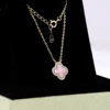 Necklace-14K Gold-Pink
