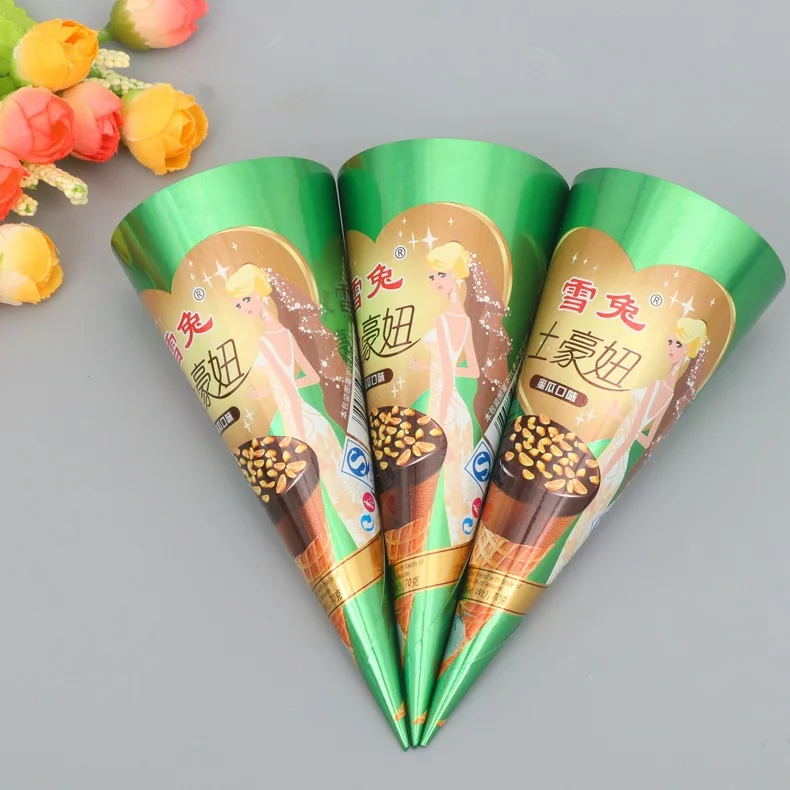 Laminated Foil Sheets Ice Cream Cone Wrappers Wholesale