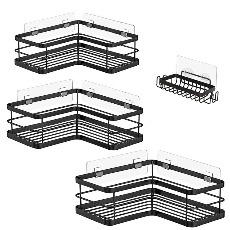Small Bathroom Organiser Bathroom Storage Corner Shower Caddy Black ...