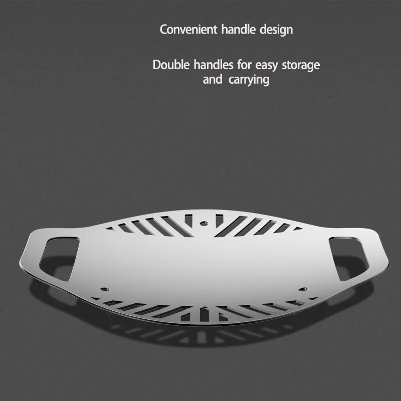 Camping Portable Folding Grill Outdoor bbq Tray Frying Pan Grill Barbecue Brazier Stainless Steel Non-stick for Cooking