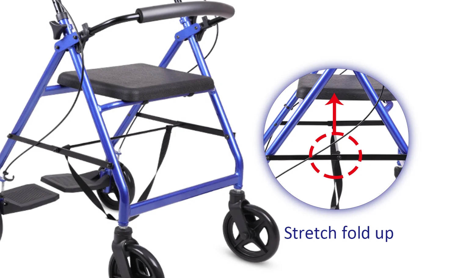 Aluminum Frame Assisted walking Adult Disability Walker Rollator details