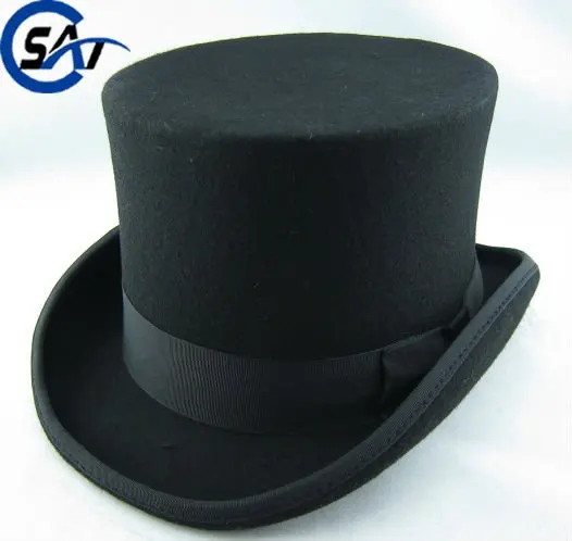 100% Wool Felt Victorian Top Hat 