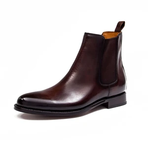High Quality Custom Goodyear Welted Chelsea Premium Genuine Leather Boots Shoes for Men