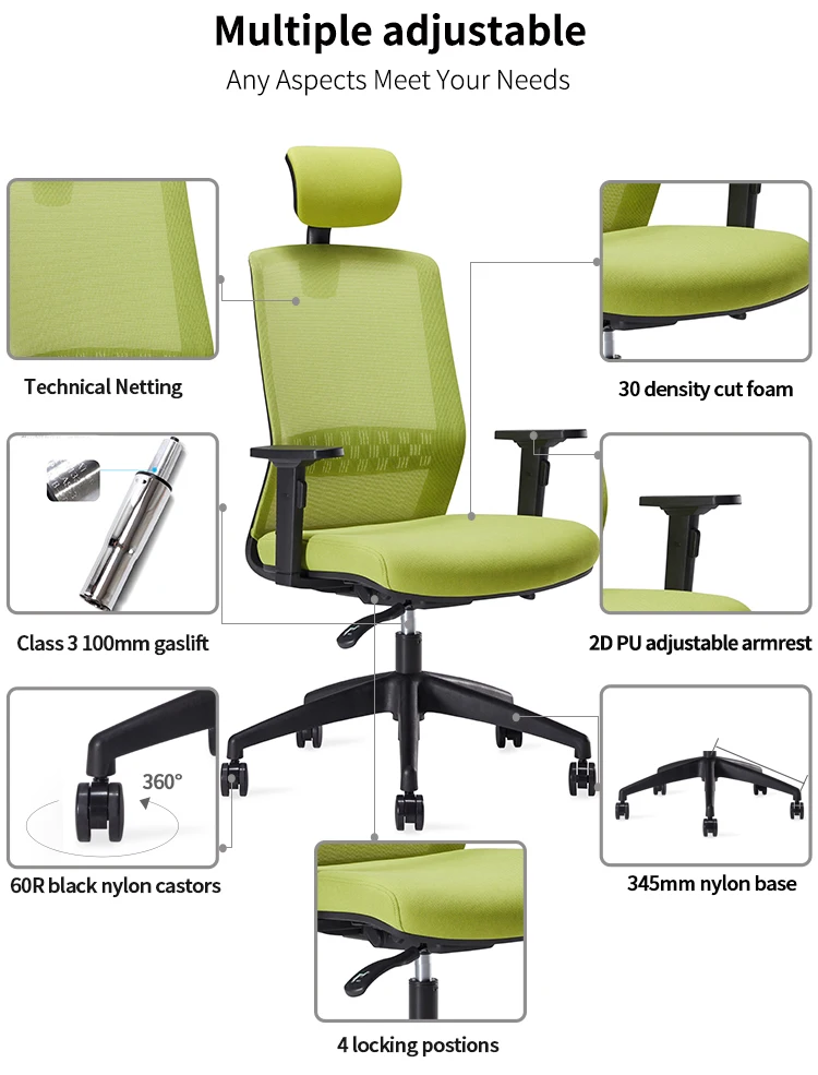 High Back Wholesale Swivel Computer Ergonomic Design Mesh Office Chairs