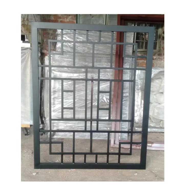 Steel Frame Material and Fixed Wrought Iron Window Grill Design