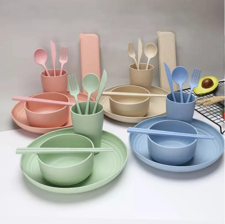 Unbreakable Lightweight Plates Bowls Cups Dishes Set Tableware Set