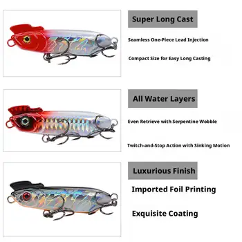 CHEERY Half Stick Sinking Pencil Lure, Extra Long Cast Slow Sinking Slow Retrieve Bait with Crest for Topmouth Culter – Pencil – view 4