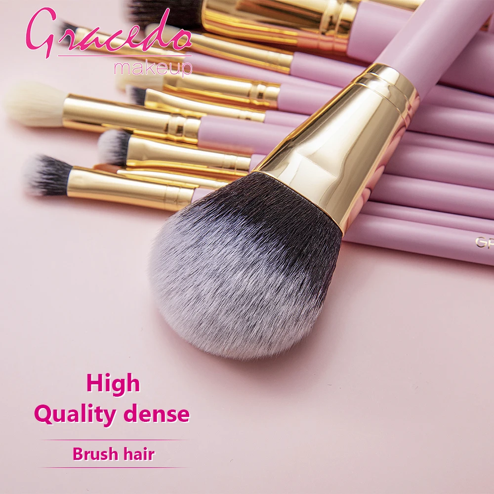 Gracedo Makeup Brush Set 15pcs Premium Cosmetic Brush Foundation Blush