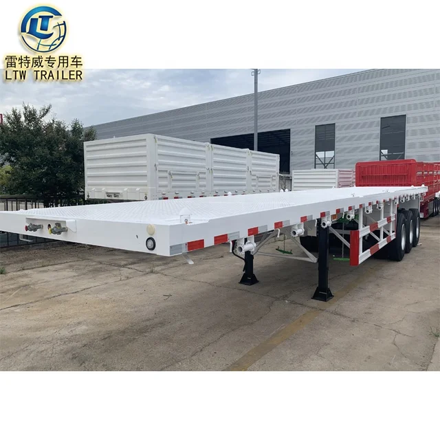 3Axles 20ft Container Transport small Flat Bed Trailer 60ft Flatbed Semi Trailer Price for sale