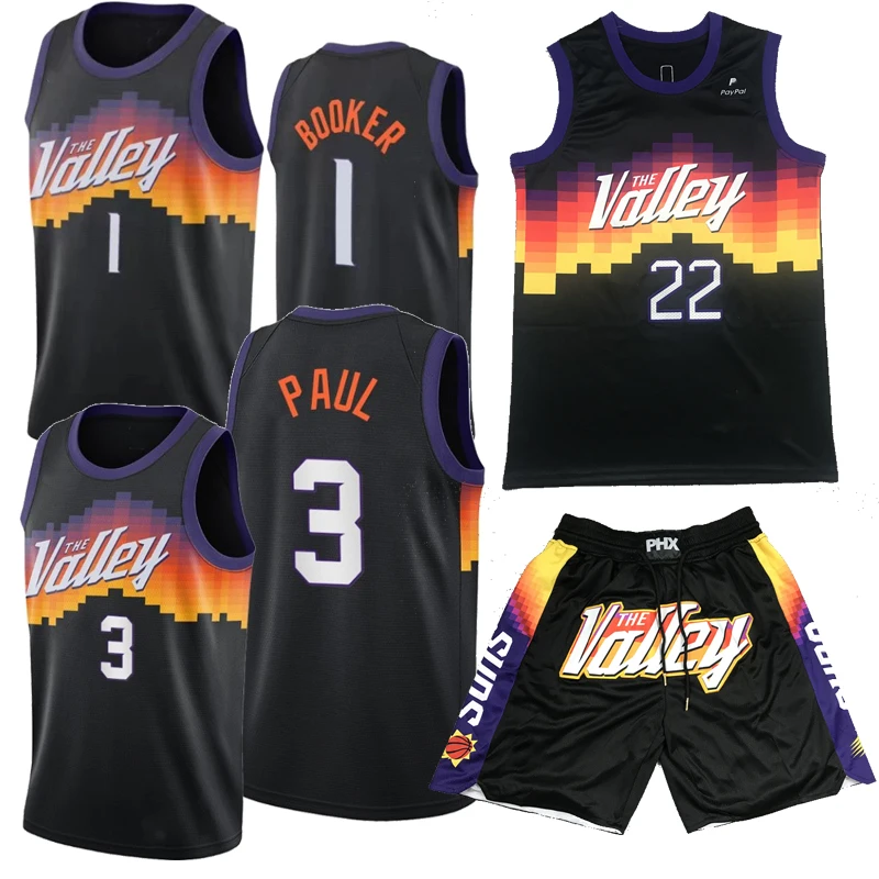 Wholesale 2022/23 Black City Edition Devin Booker chris Paul Nash Ayton  Valley Men Basketball Jerseys From m.