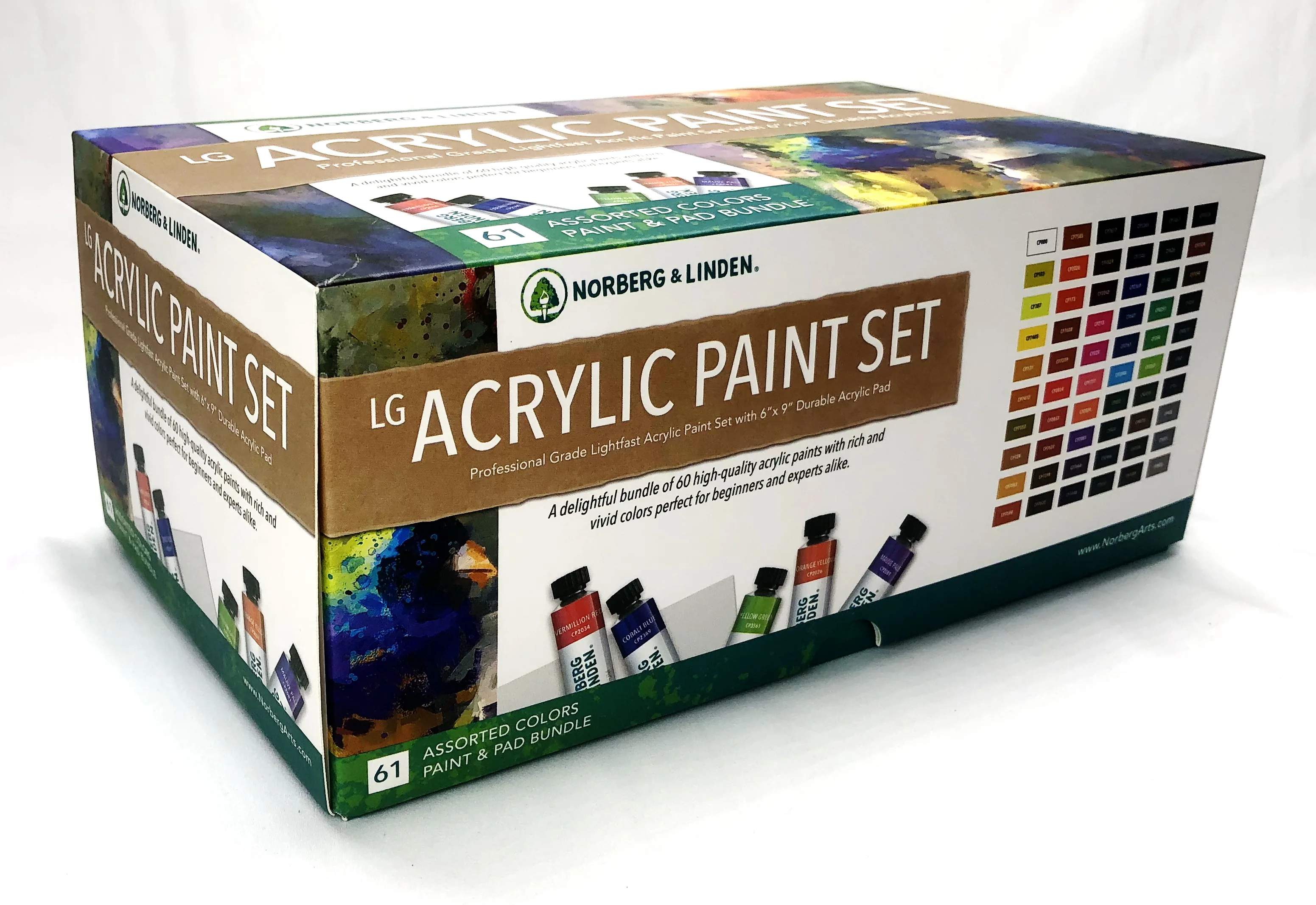 Norberg & Linden Acrylic Paint Set -12 Acrylic Paints 6 Paint Brushes for  Acrylic Painting 3 Painting Canvas Panels - Premium Art Supplies for Adults  Canvas Painting MD