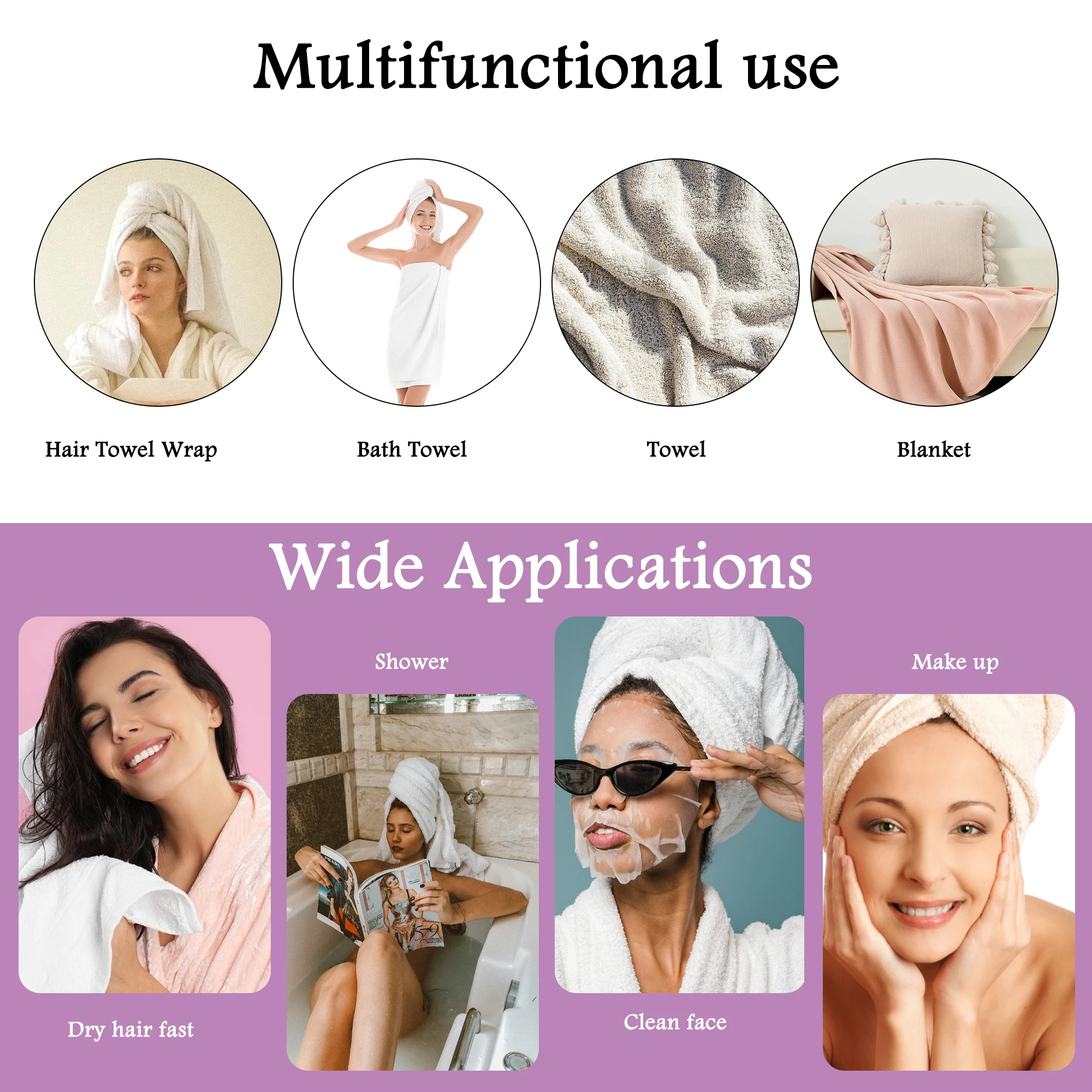 CHENGHE, большое полотенце для волос из микрофибры для женщин, удобное полотенце для сушки волос с эластичной лентой, полотенце с пользовательским логотипом