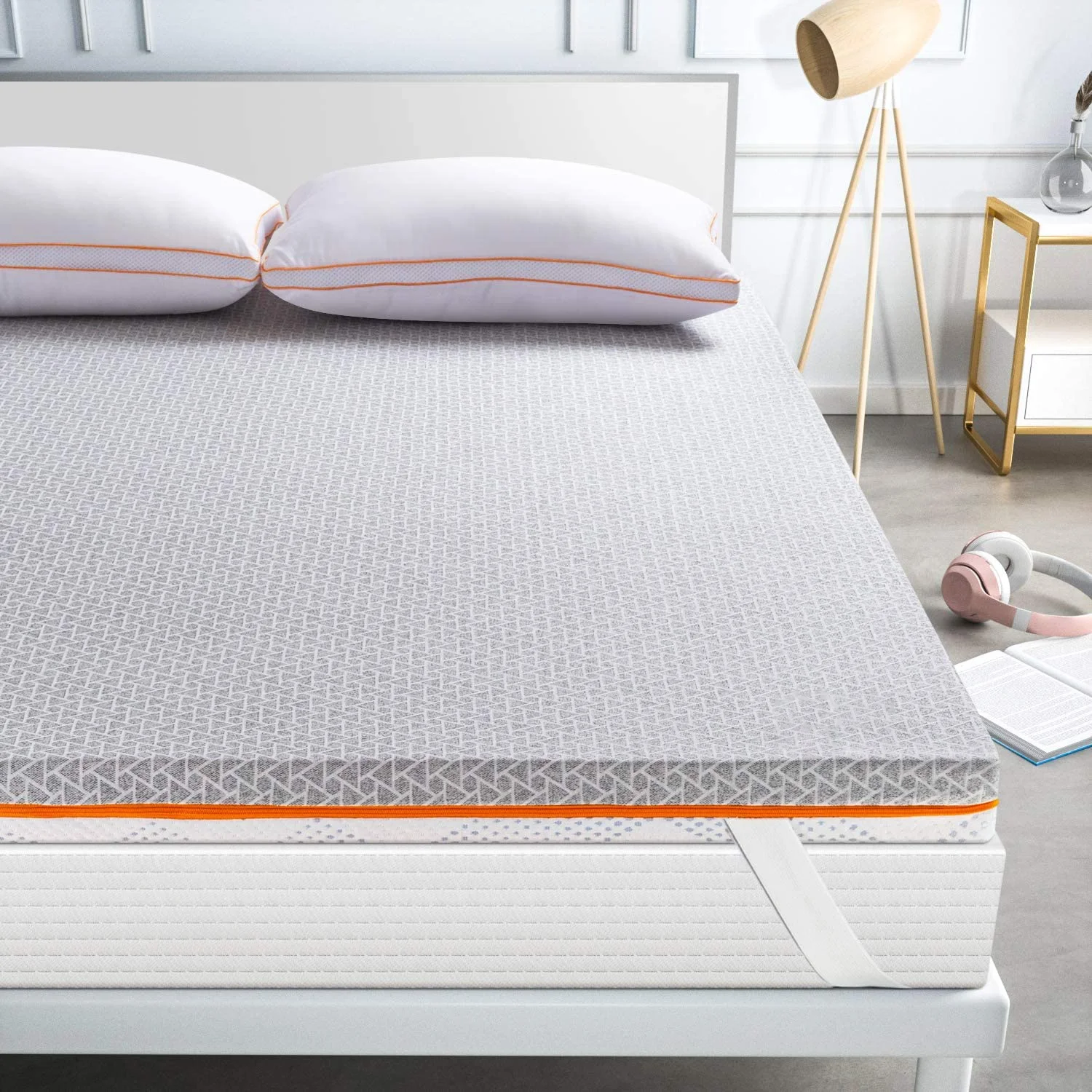Coprimaterasso In Bambù Con Cerniera YKK E Cinghie, Per Letto Singolo, Altezza 3,5 Cm, Traspirante E Lavabile - 3